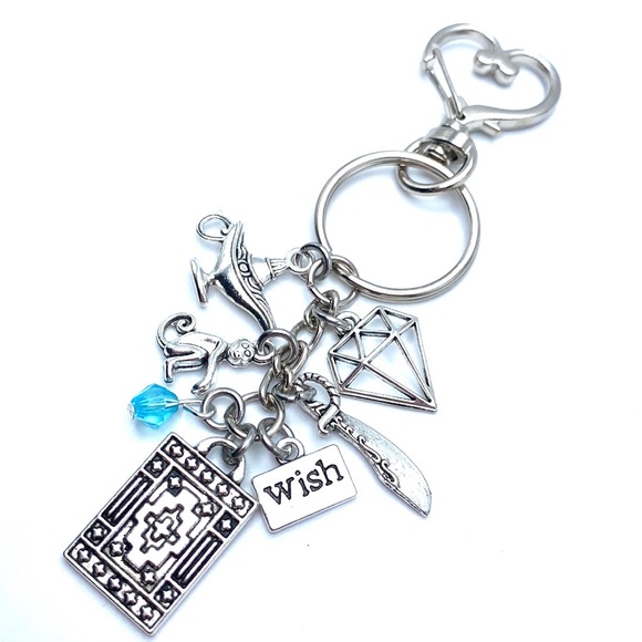 Aladdin Keychain Bag Charm Genie Lamp Wish Charms - Picture 6 of 6